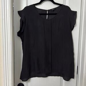 Sami & Jo black top ruffle size XL